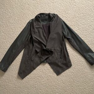 Beautiful suede and leather asymmetrical jacket by BlankNYC